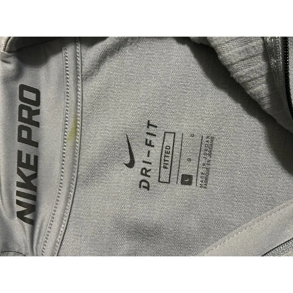NWT Nike Pro Warm Men's Size L 1/4 Zip Training Top Gray Pullover 725033-066